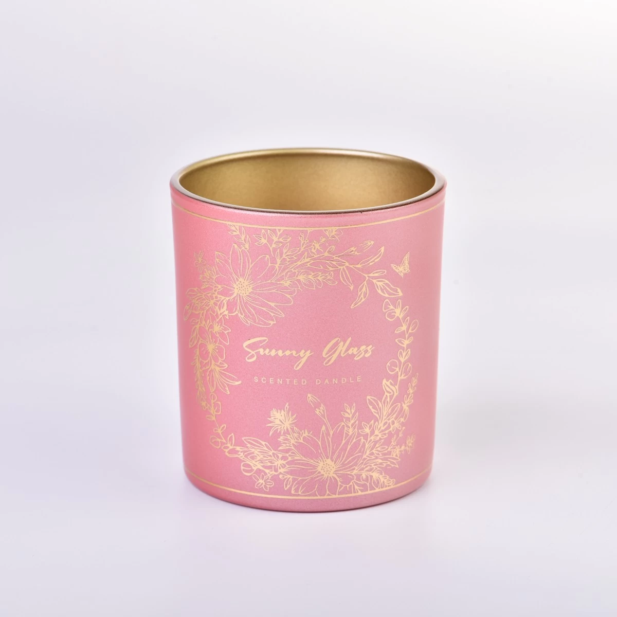 Wholesale 8oz decal  scented candle glass vessel