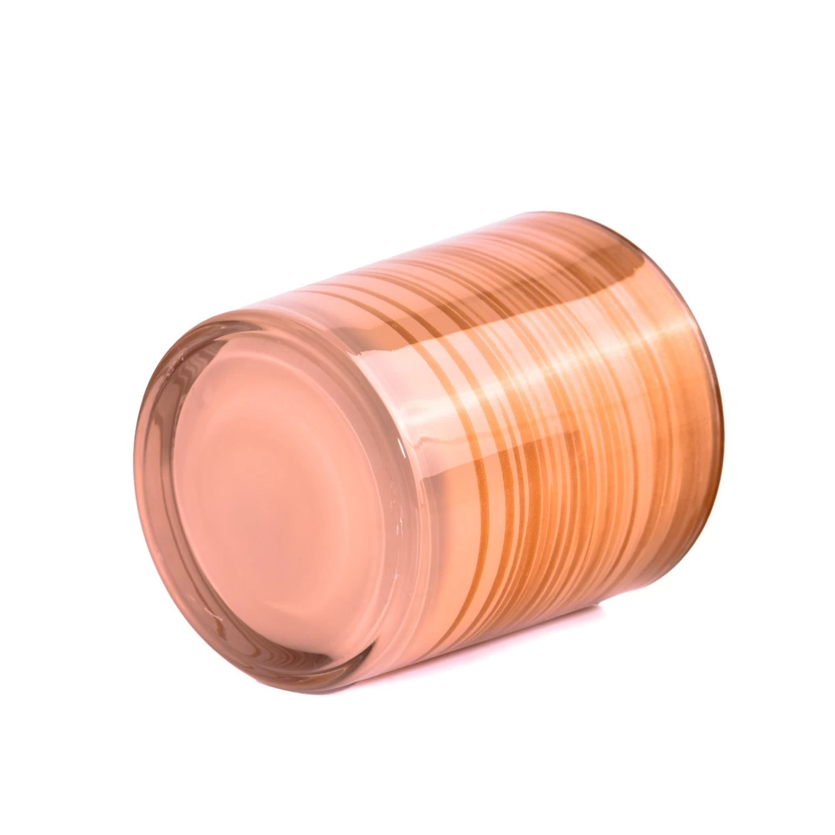 Unique stripe design Glass Candle Vessel wholesale