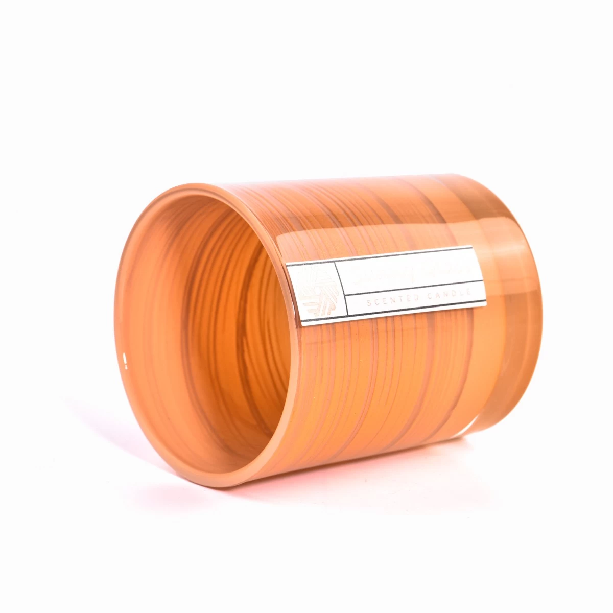 Unique stripe design Glass Candle Vessel wholesale