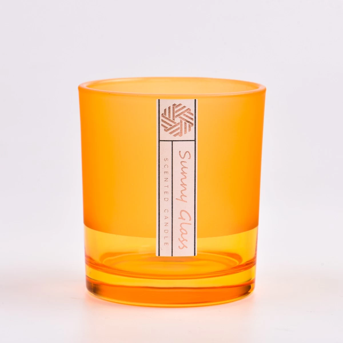 Clear yellow color Glass Candle Vessel with home decor