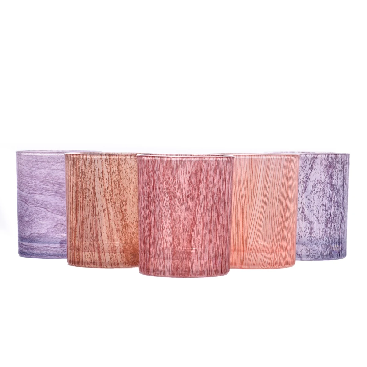 Transparent purple empty candle jars for candle making