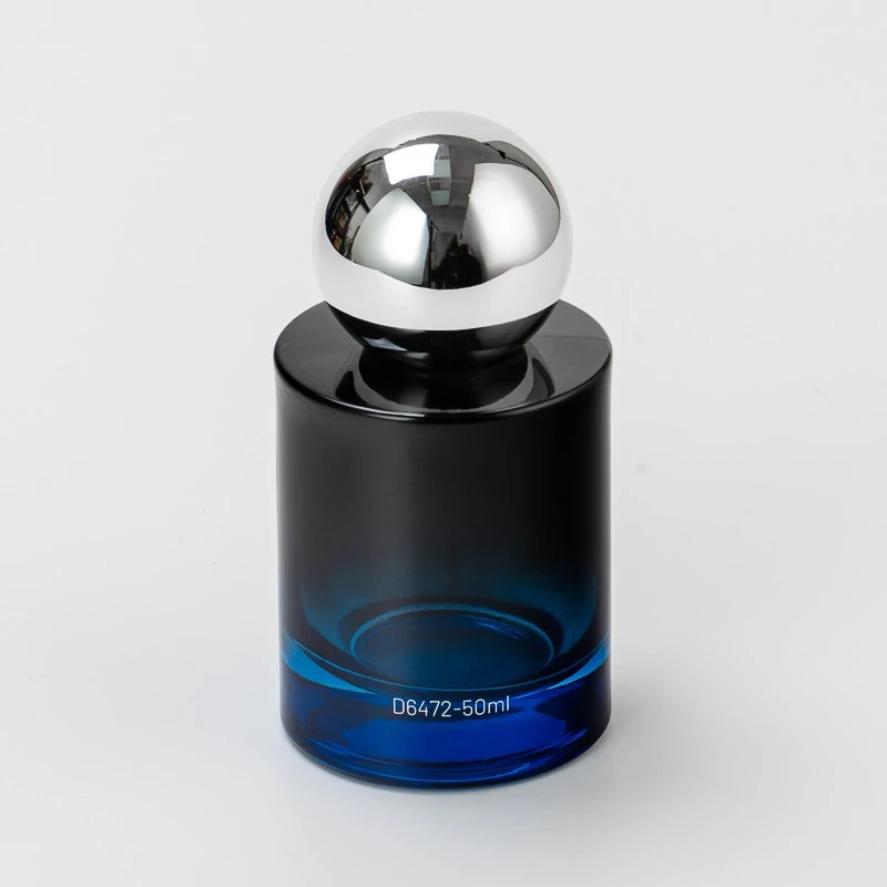 Luxury 50ml Glass Bottle Empty Perfume Spray Bottle with Ball Shape Sliver Cap