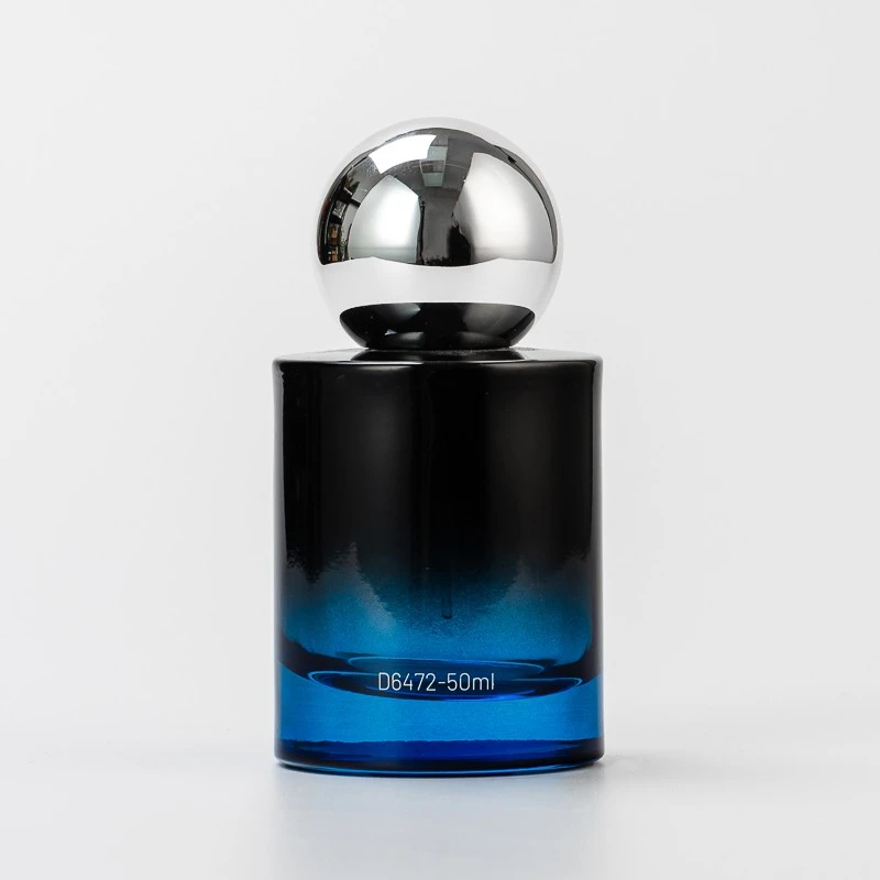 Luxury 50ml Glass Bottle Empty Perfume Spray Bottle with Ball Shape Sliver Cap