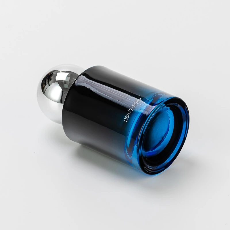 Luxury 50ml Glass Bottle Empty Perfume Spray Bottle with Ball Shape Sliver Cap