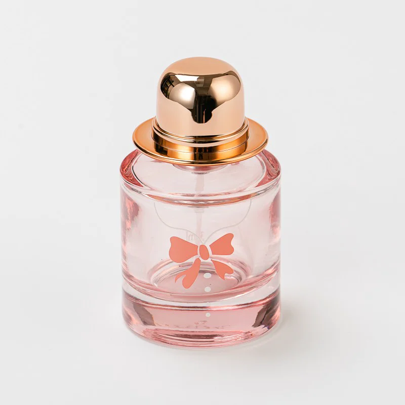 Wholesale 30ml home decor pink glass perfume bottle with hat cap