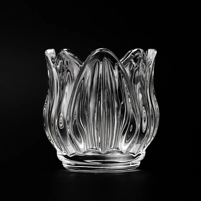 Unique Flower design glass candle jars for candle making