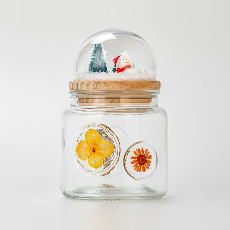 China home decor glass candle container with dome lid manufacturer