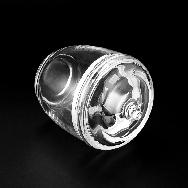 Veleprodajna staklena posuda za svijeće u obliku stošca od 545 ml s odgovarajućim staklenim poklopcima i ručkom