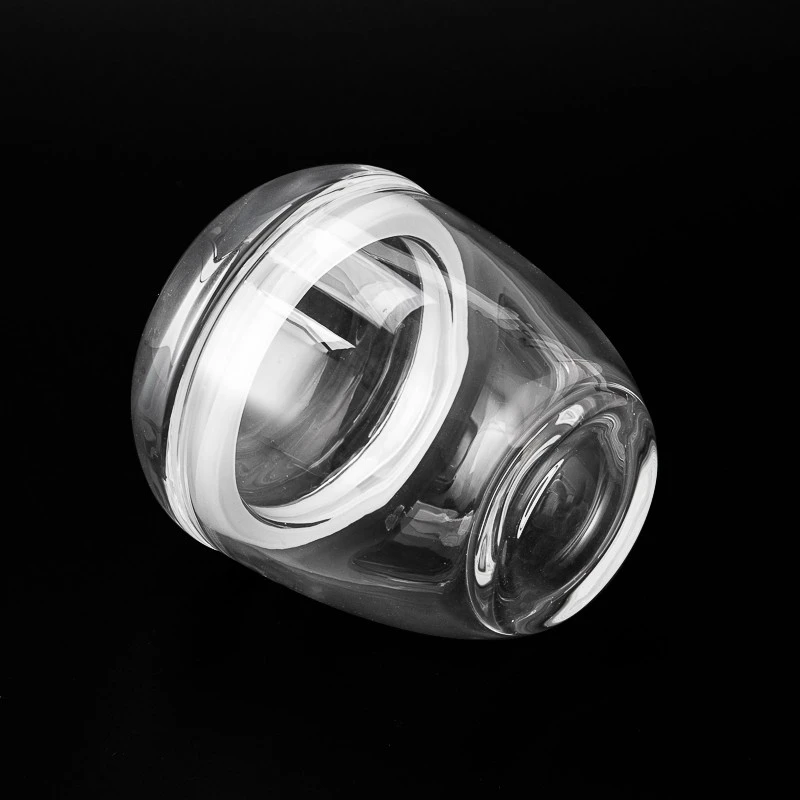 Veleprodajna staklena posuda za svijeće u obliku stošca od 545 ml s odgovarajućim staklenim poklopcima i ručkom