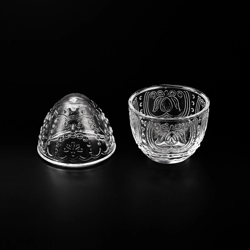  Modern Transparent pumpkin Shaped Glass Jar Wholesale for Home Decor