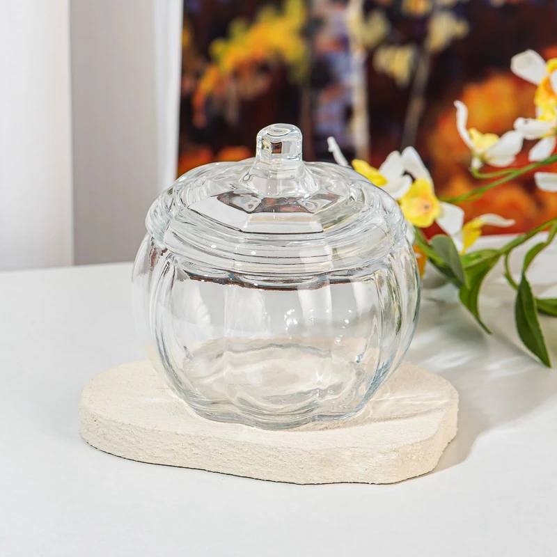 hete verkoop 15-16oz pompoen glazen kaarspot