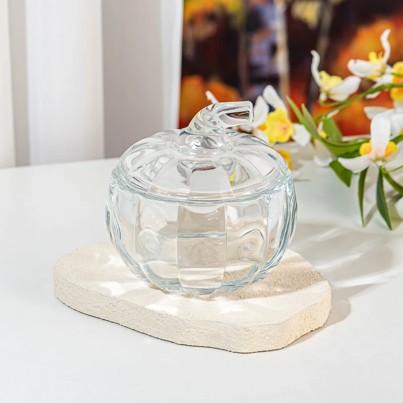 Wholesale 255ml home decor small size pumpkin glass candle jar