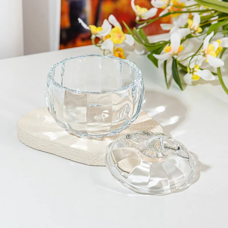 Wholesale 255ml home decor small size pumpkin glass candle jar