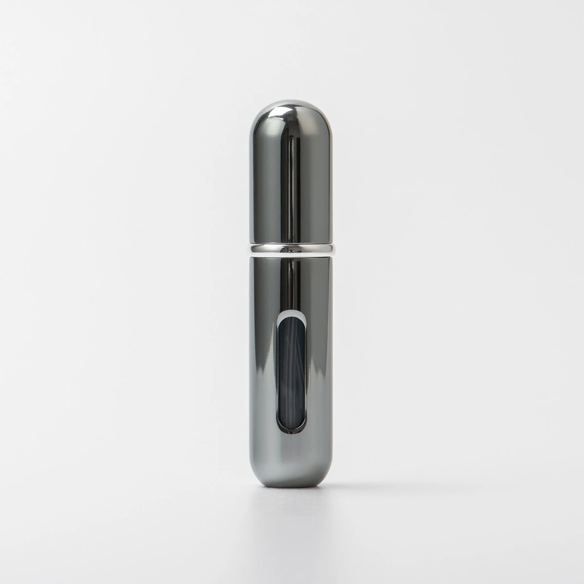 Silver Portable 5ml Mini Travel Aluminum Spray Glass Perfume Bottle