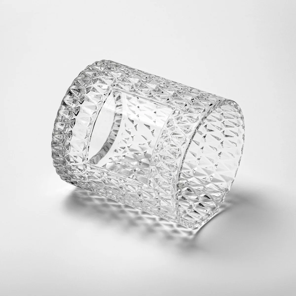 Emboss Surface Cylinder Glass Jar Empty Candle Jar for Candle Packaging