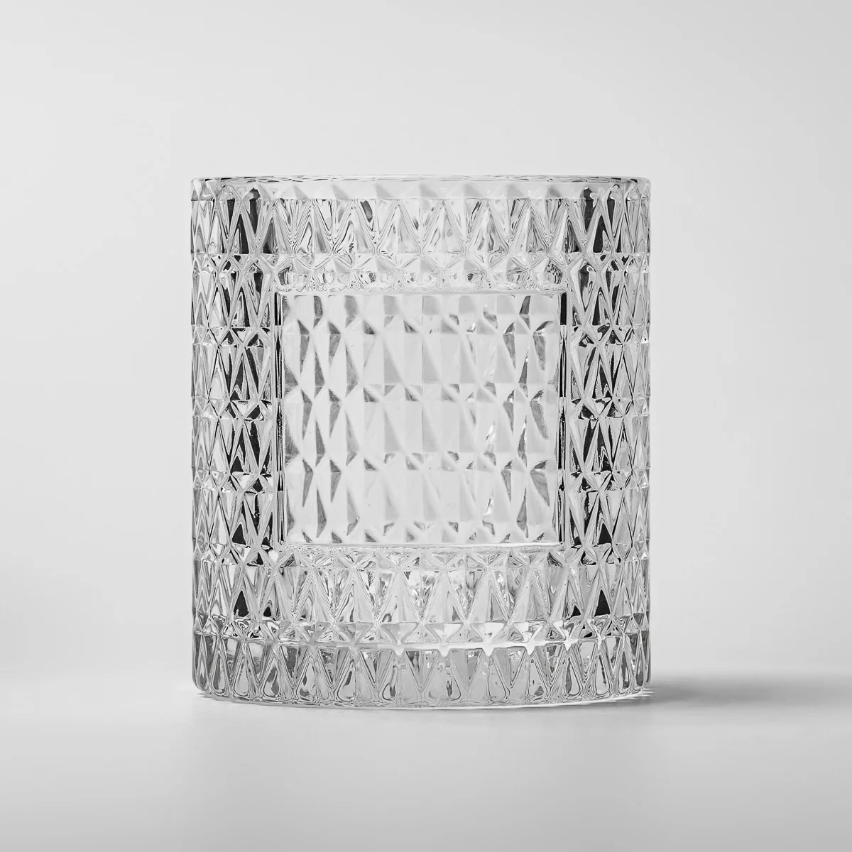 Emboss Surface Cylinder Glass Jar Empty Candle Jar for Candle Packaging