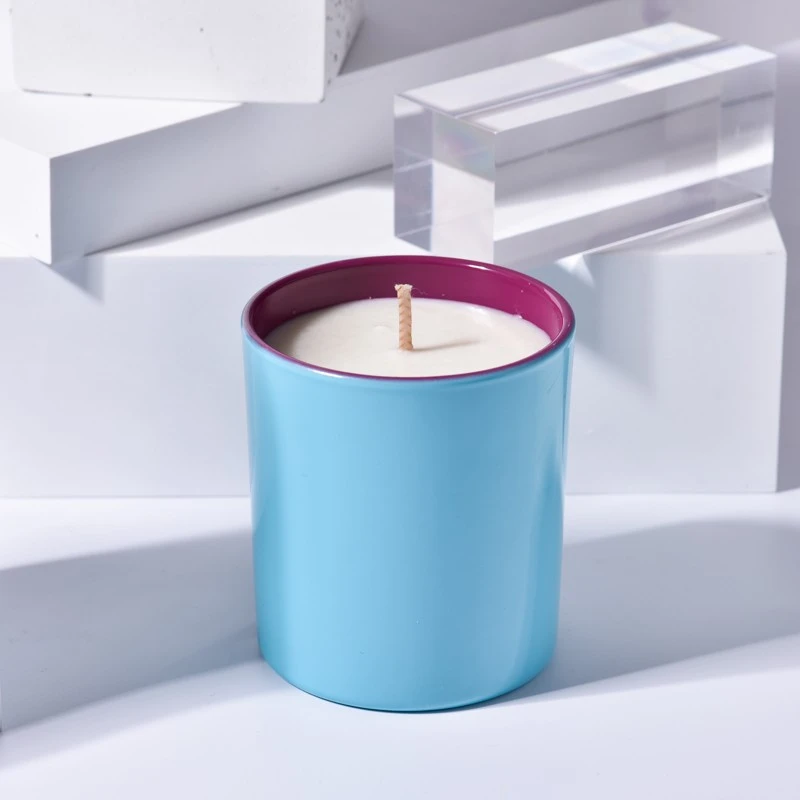 ホット販売 8 オンス ブルー カラー ガラス キャンドル ジャー