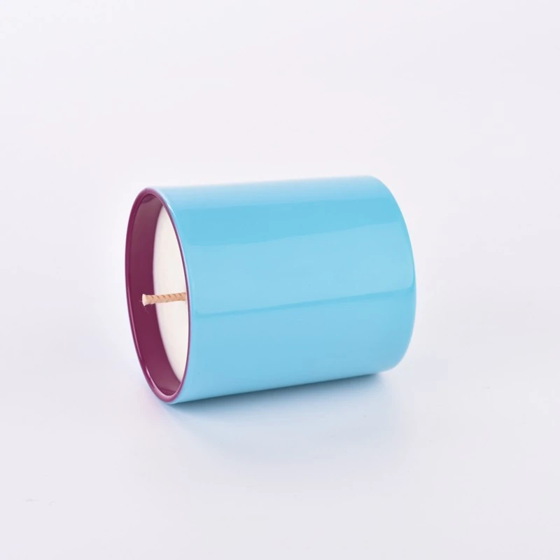 ホット販売 8 オンス ブルー カラー ガラス キャンドル ジャー