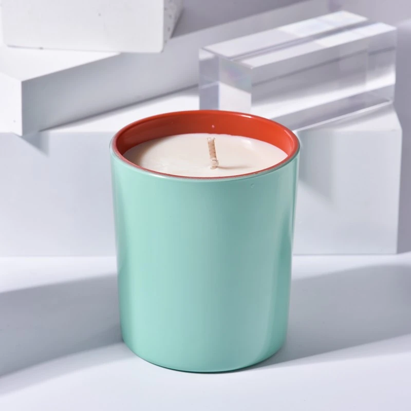 ev dekorasyonu şeker rengi 10oz cam mum kavanozu