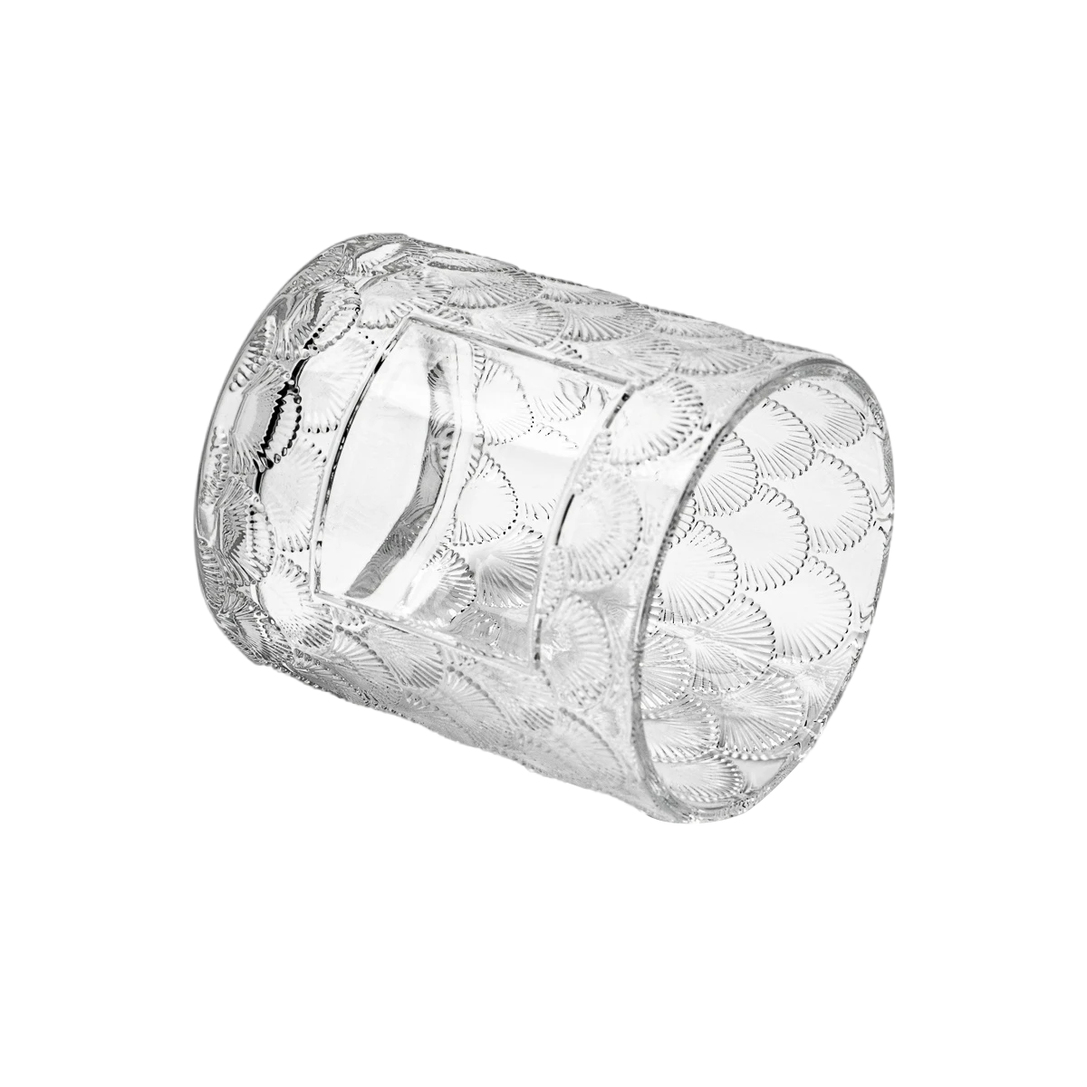 Ylellinen mukautettu kalasukkakuvioinen läpinäkyvä lasikynttiläpurkki