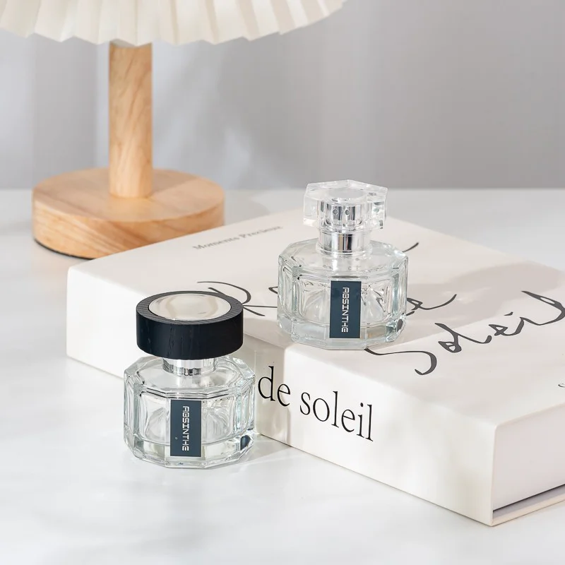 50ml Glass Perfume Bottle Polygonal Glass Perfume Bottles Custom Color Glass Spray Bottles