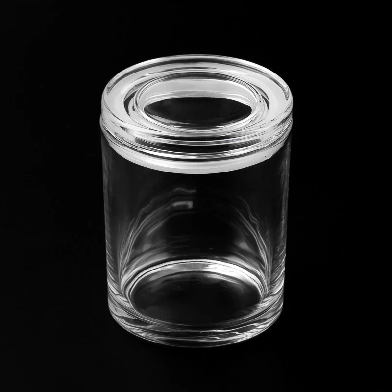 China home decor 7oz glass candle jar with glass lid manufacturer