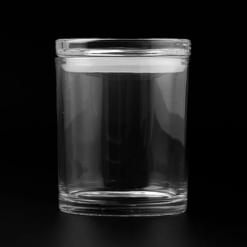 7oz glass candle jar with glass lid