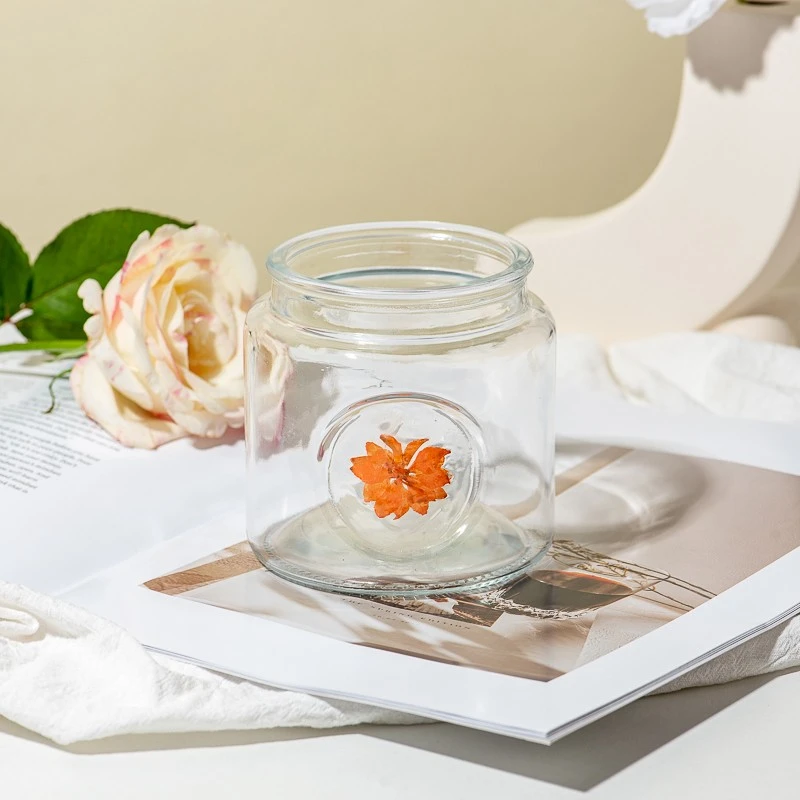 Wholesale Home Decor Glass Container 570ml Glass Candle Jar