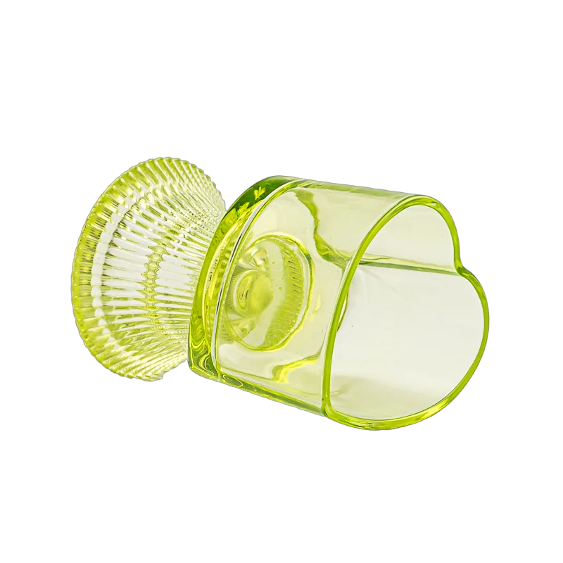  Popular 170ml Heart  transparent color glass candle jar Valentine's Day Gifts