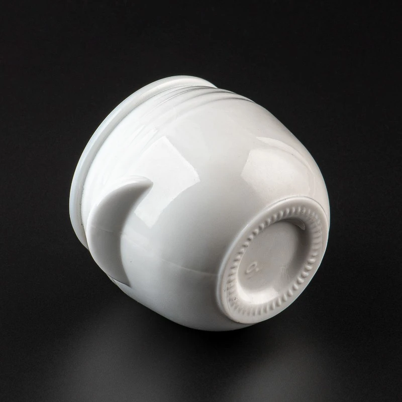 Portavelas de cristal con forma de huevo blanco, tarro para velas con asa