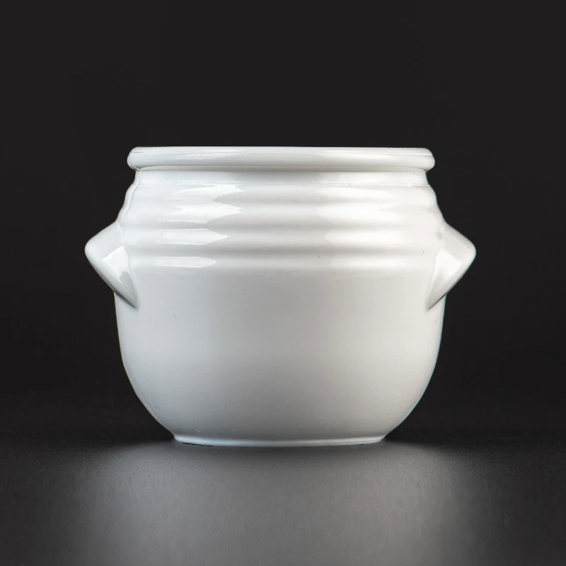 Portavelas de cristal con forma de huevo blanco, tarro para velas con asa