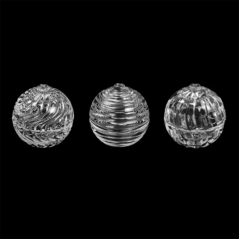 Supplier 176ml glass ball shape candle jar with matched glass lids from Sunny Glassware