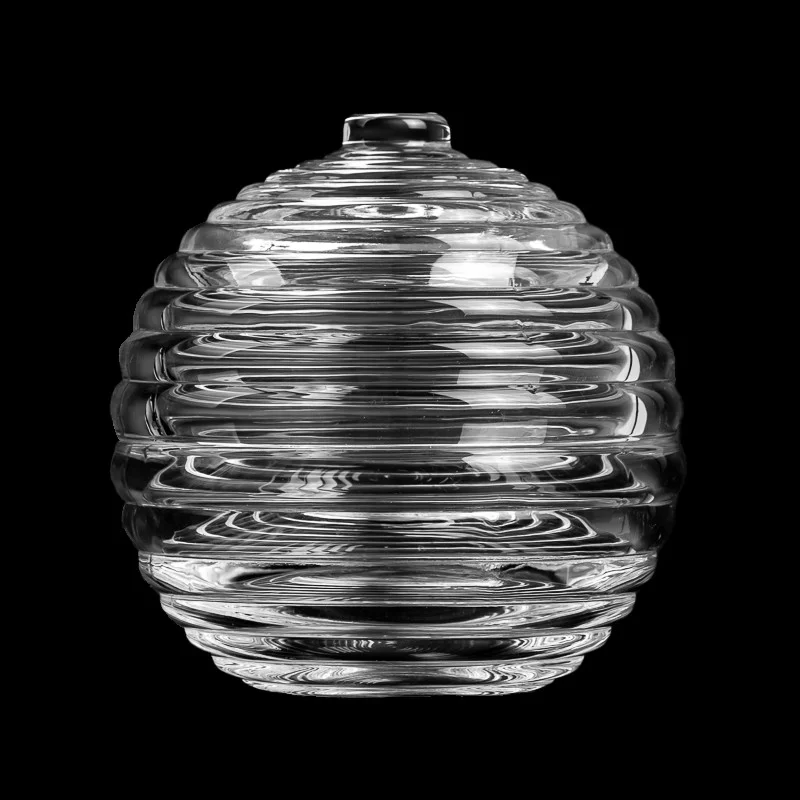 Soláthraí próca coinneal cruth liathróid gloine 176ml le cláir ghloine meaitseáilte ó Sunny Glassware