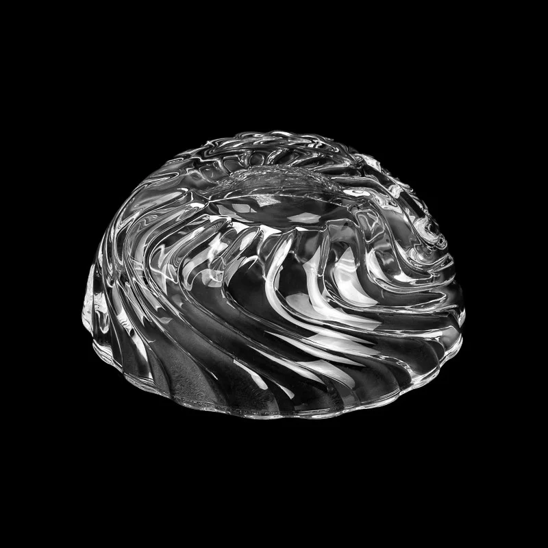 Soláthraí soitheach coinneal gloine cruth liathróide tonn patrún 200ml le cláir ghloine chomhoiriúnaithe