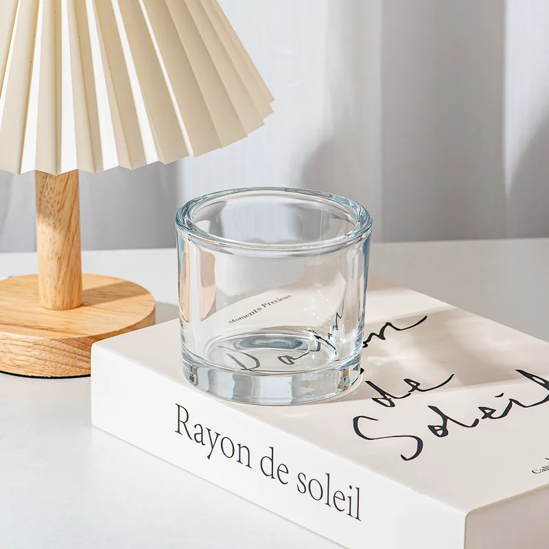 ผนังหนา ก้นหนา 7 ออนซ์ โถเทียนแก้วทรงกระบอก