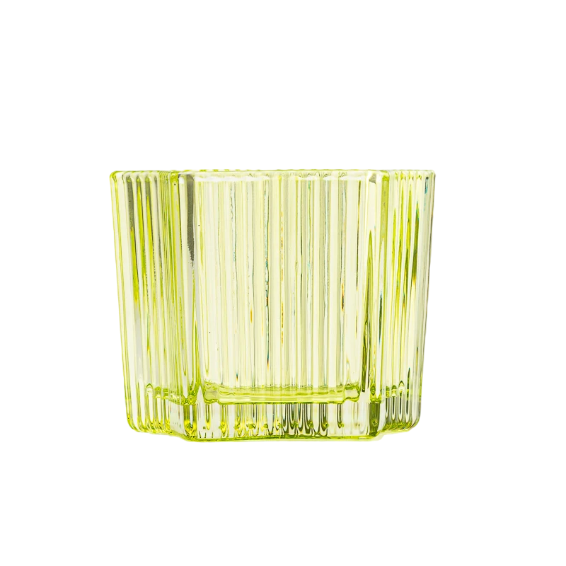 Star Glass Candle Jar Transparent Vertical Stripe Thickened candle jar home decor