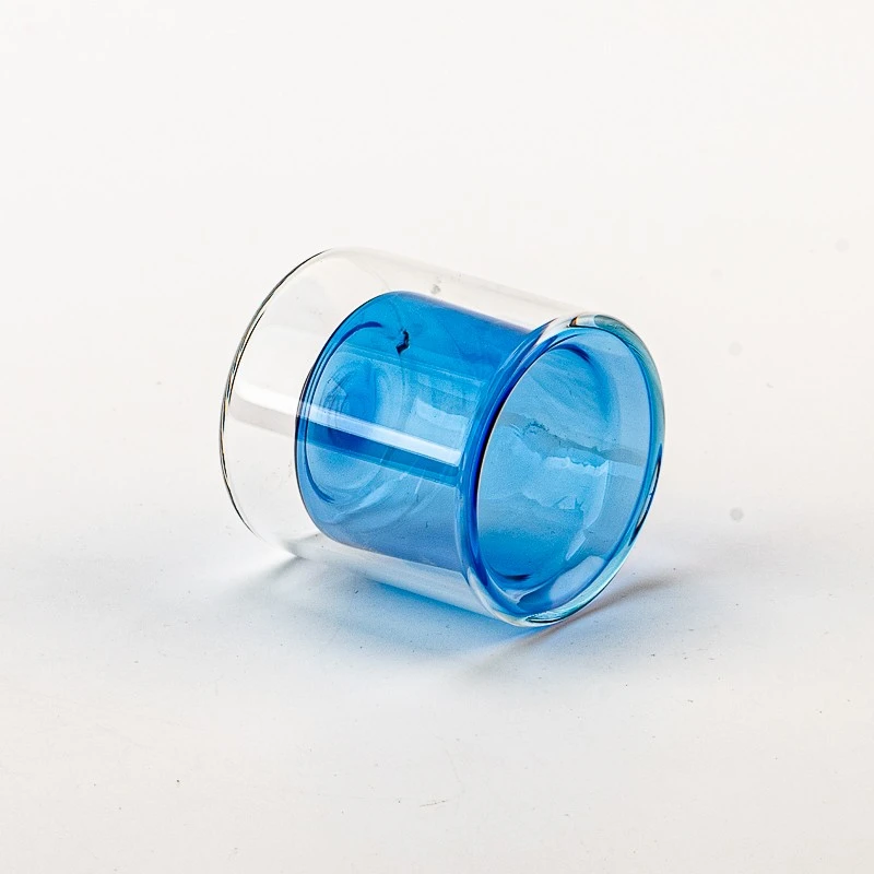 2 oz double wall glass candle jar tumble glass 