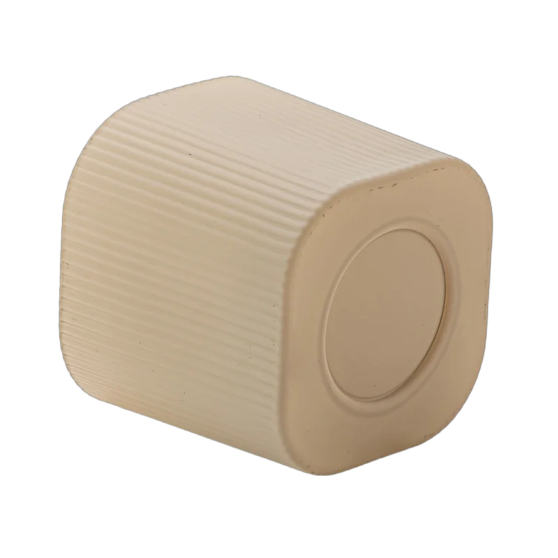 Wholesale Stripe Candle Glass Jar Ribbed Aromatherapy Candle Vessels for home Decor