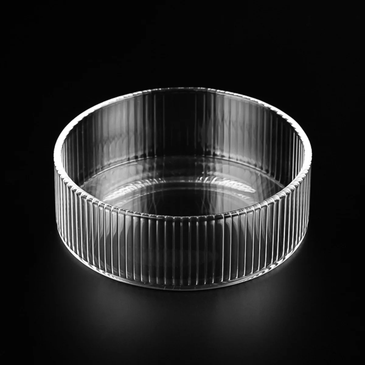 10oz 12oz pruhovaná průhledná dóza z borosilikátového skla s víkem