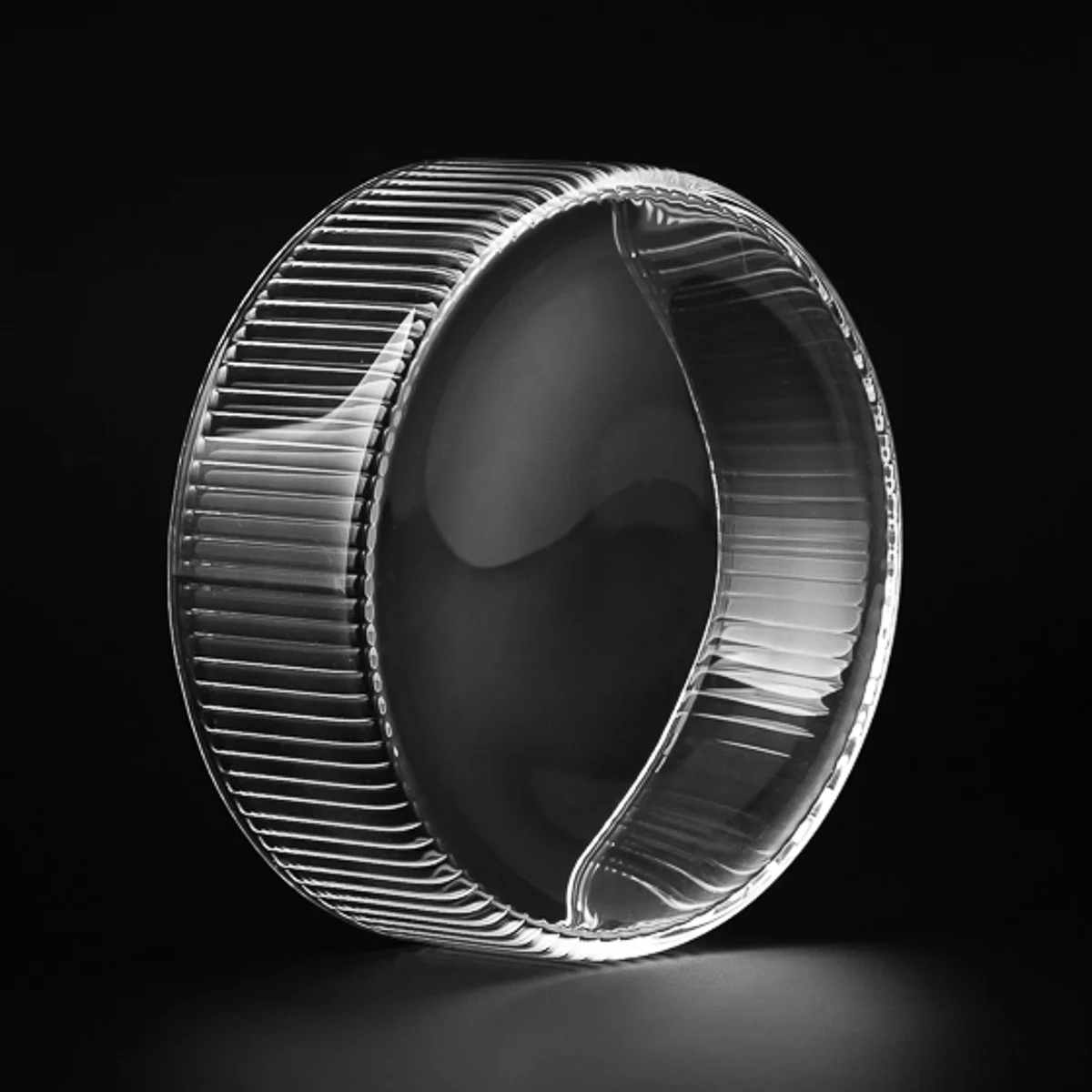 10oz 12oz pruhovaná průhledná dóza z borosilikátového skla s víkem