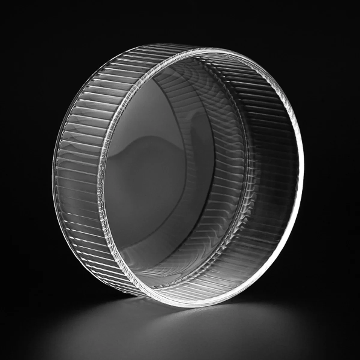 10oz 12oz pruhovaná průhledná dóza z borosilikátového skla s víkem