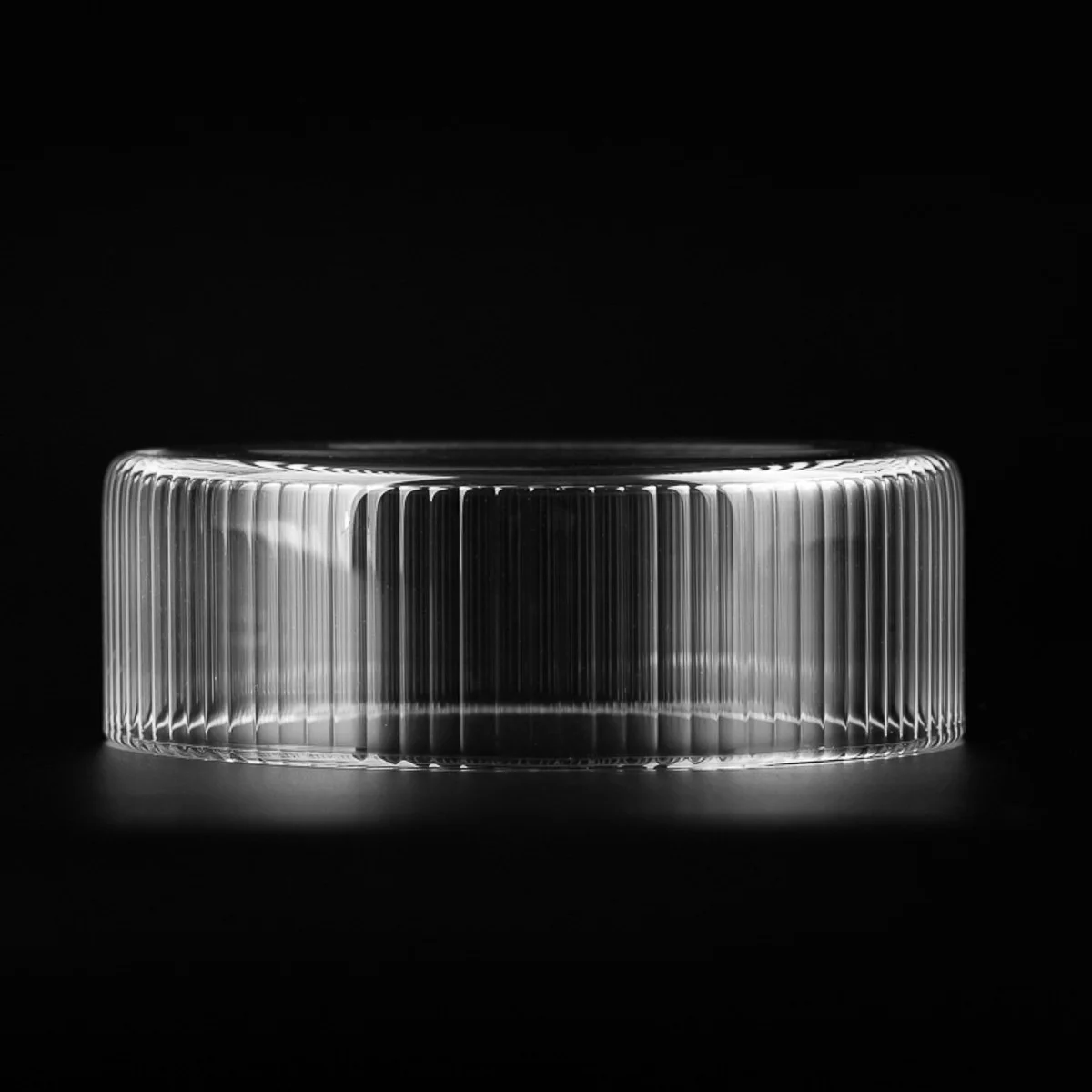 10oz 12oz pruhovaná průhledná dóza z borosilikátového skla s víkem