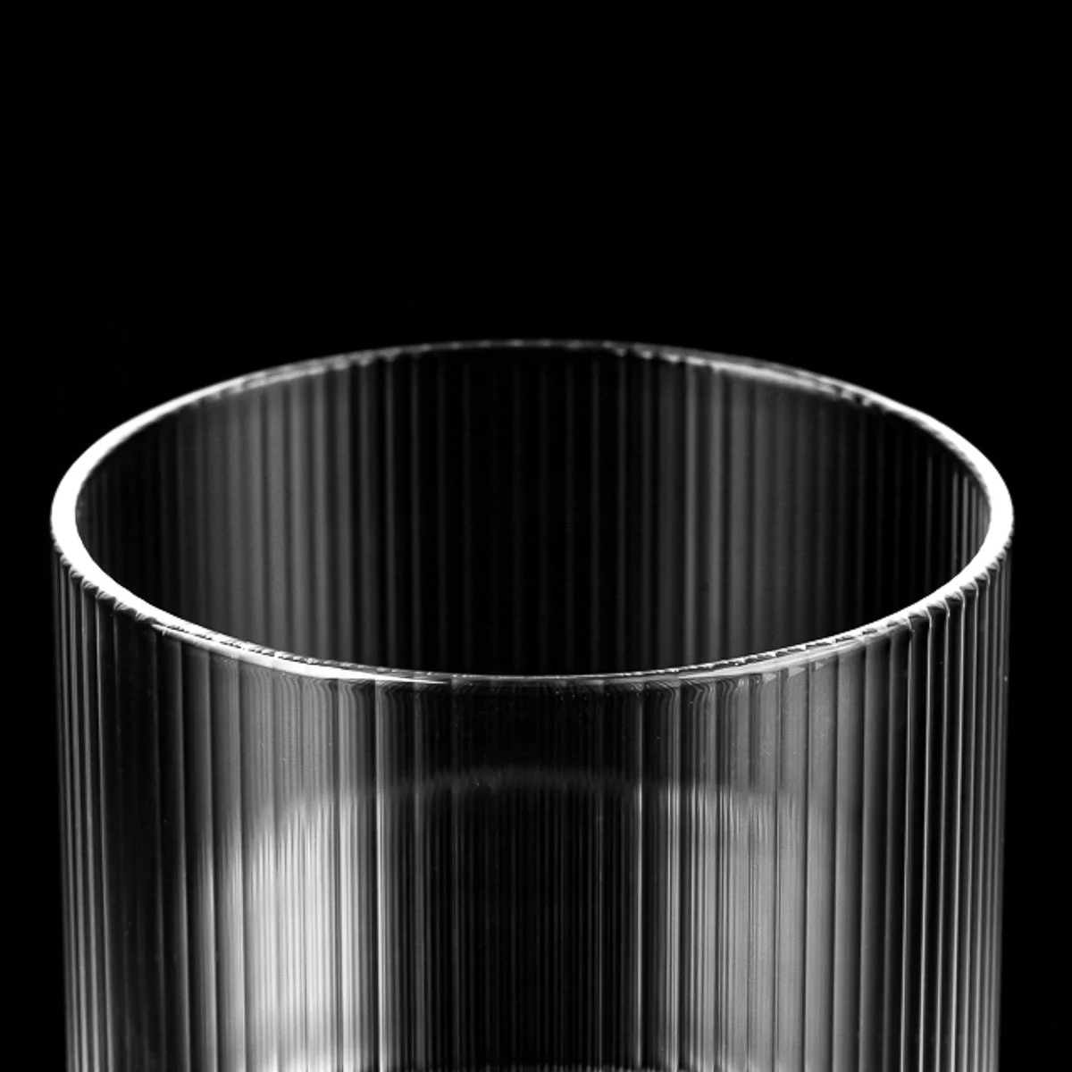 10oz 12oz pruhovaná průhledná dóza z borosilikátového skla s víkem