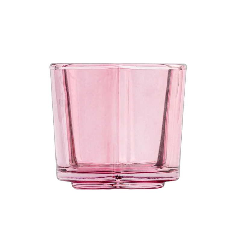 Flower Shaped 8oz Glass Container Scented Candle Holder Wholesaling