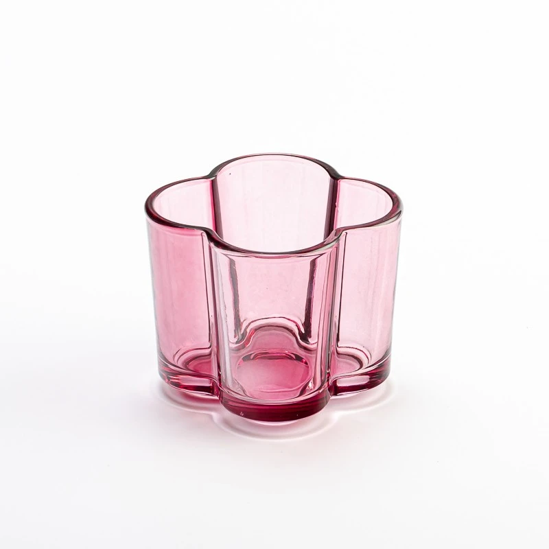 7oz flower shape glass candle jar