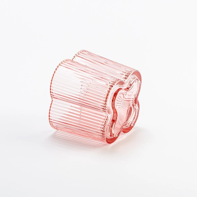 bytový dekor ružový kvet sklenený svietnik