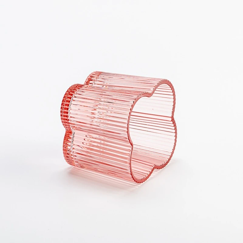 bytový dekor ružový kvet sklenený svietnik