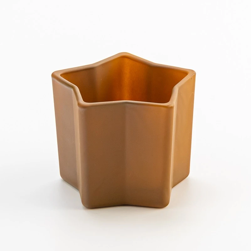 China Star Shape Matte Brown 140ml Glass Candle Jar for Scented Candle manufacturer