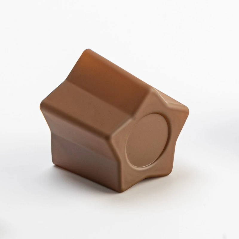 Star Shape Matte Brown 140ml Glass Candle Jar for Scented Candle