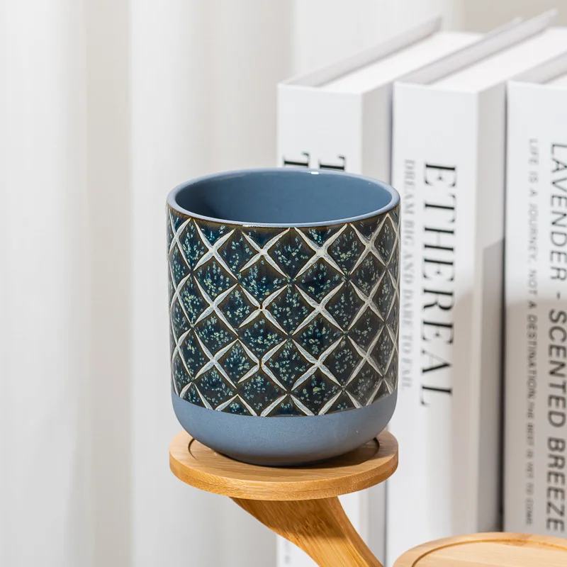 Fashionable Style Round Bottom Empty Ceramic Candle Jar for Wax Pouring